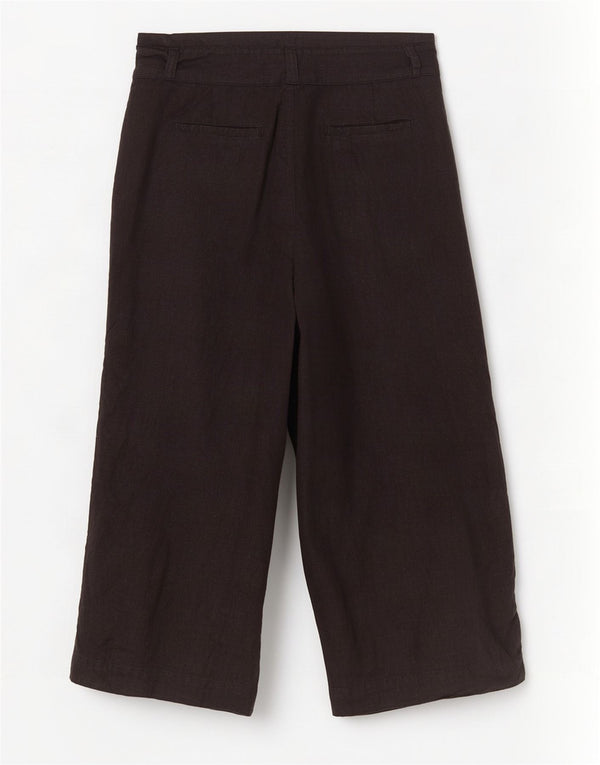 Fat Face Γυναικείο Παντελόνι Capri UK 14 Large W34 L23 Μαύρο λινό