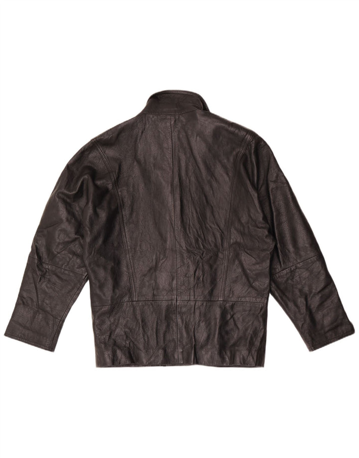 Vintage Γυναικείο Δερμάτινο Μπουφάν UK 16 Large Black