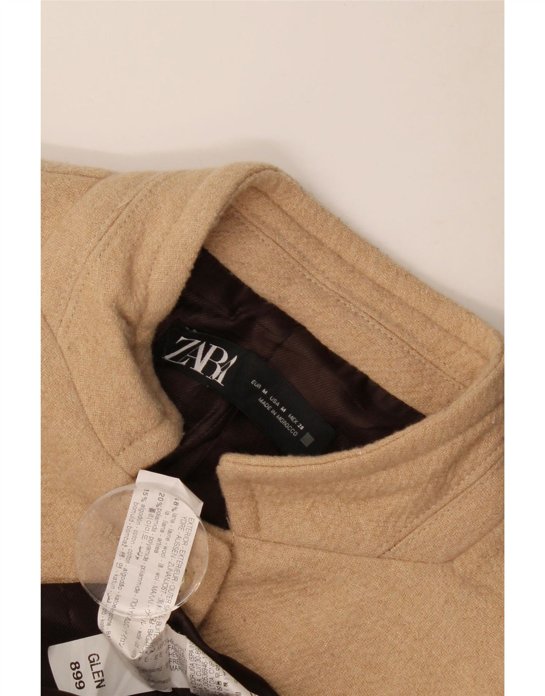 Zara Γυναικείο Πανωφόρι UK 12 Medium Beige Wool