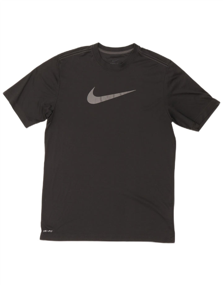 NIKE Mens Dri Fit Graphic T-Shirt Top Large Black Polyester