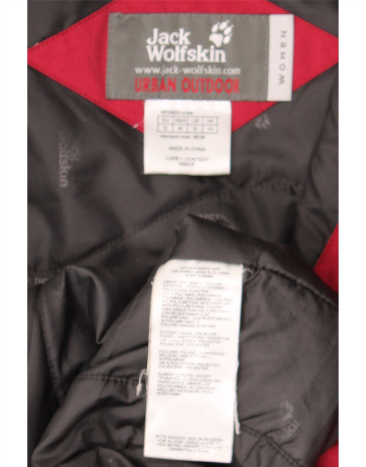 Jack Wolfskin Γυναικείο παλτό με κουκούλα αντιανεμικό UK 10 μικρό κόκκινο πολυεστέρα
