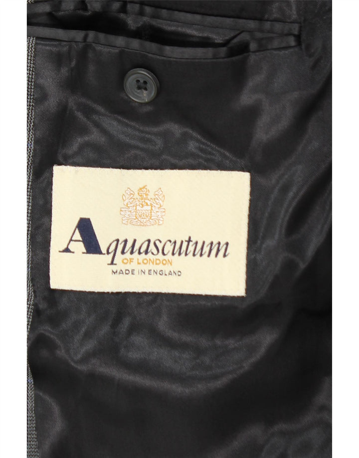 AQUASCUTUM Ανδρικό τζάκετ σακάκι με 3 κουμπιά UK 48 4XL Γκρι μαλλί