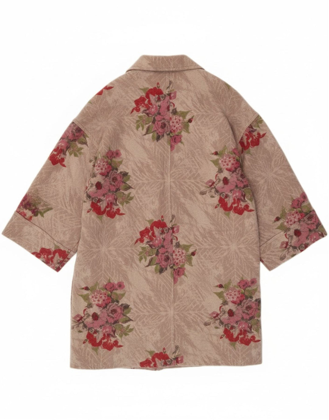 Stefanel Γυναικείο παλτό Duffle UK 10 Small Pink Floral Rayon