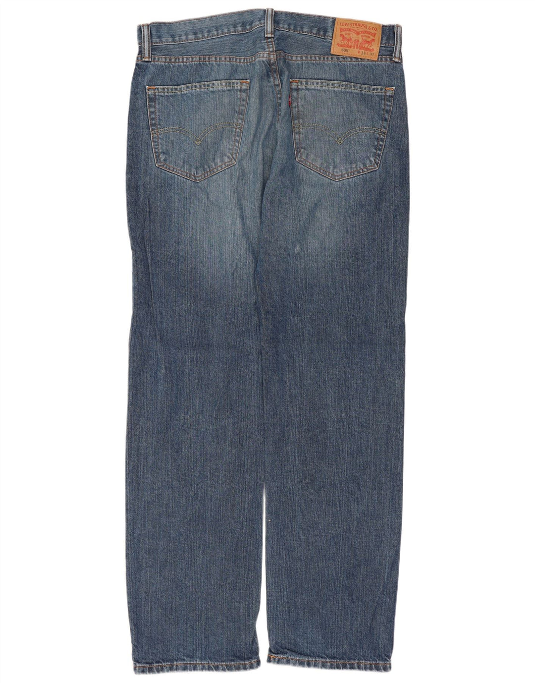 Levi's Mens 505 Straight Jeans W34 L32 Μπλε βαμβακερό