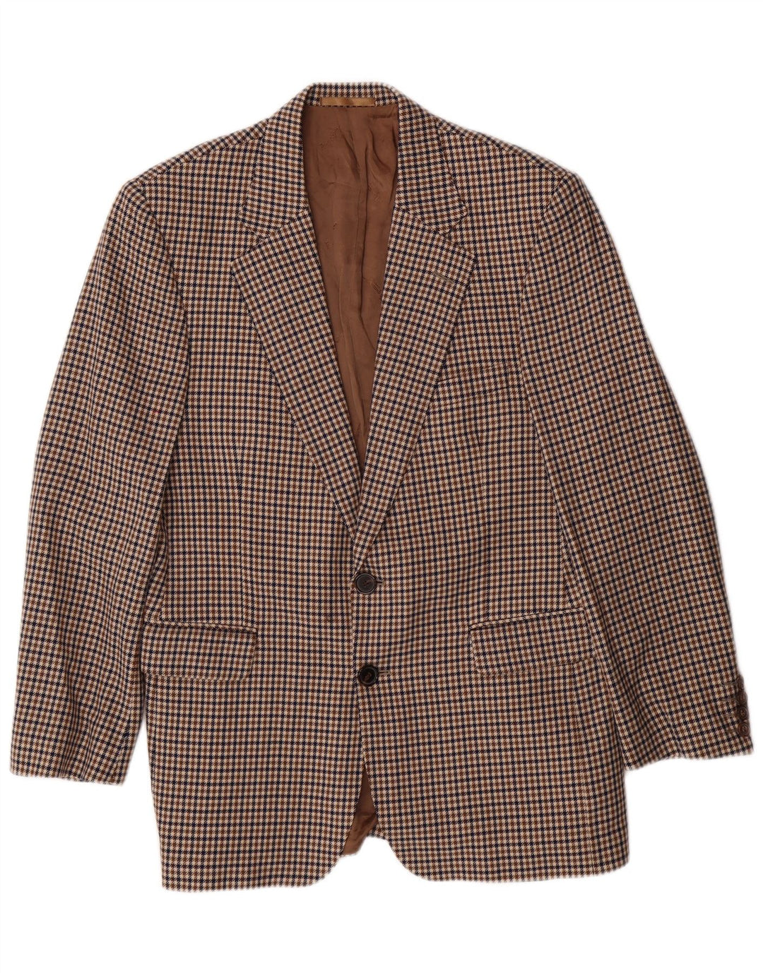 AQUASCUTUM Ανδρικό σακάκι blazer UK 40 μεγάλο καφέ Houndstooth Classic