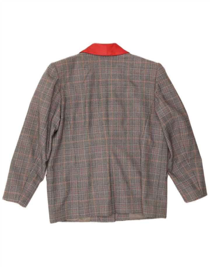 VINTAGE Γυναικείο μπουφάν blazer UK 16 Large Grey Check