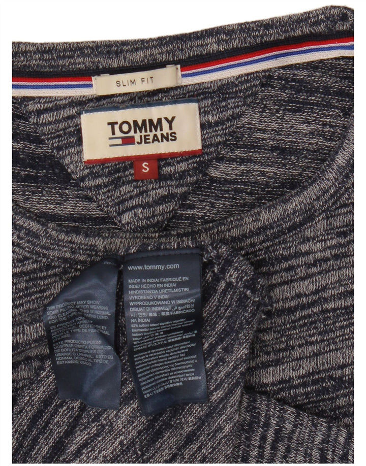 Ανδρικό πουλόβερ με λαιμόκοψη Tommy Hilfiger Small Navy Blue Pinstripe