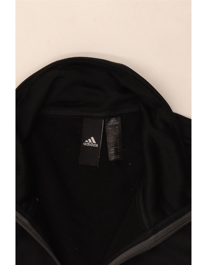 Ανδρικό φούτερ Adidas Aeroready με φερμουάρ, μεσαίο μαύρο πολυεστέρα