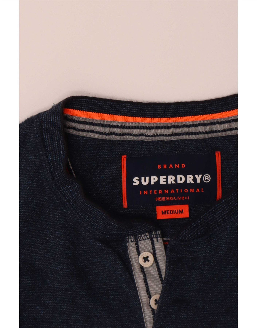 Ανδρικό μπλουζάκι Superdry, μακρυμάνικο, μεσαίο μπλε βαμβακερό