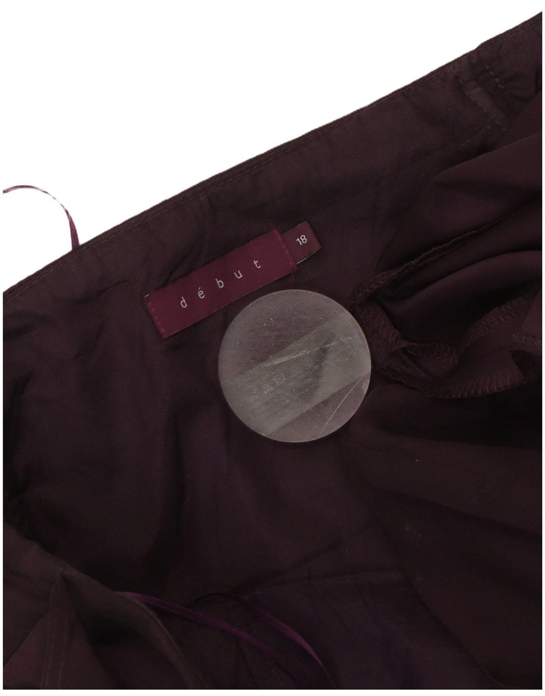 DEBUT Γυναικείο Maxi Στράπλες Φόρεμα UK 18 XL Purple Polyester