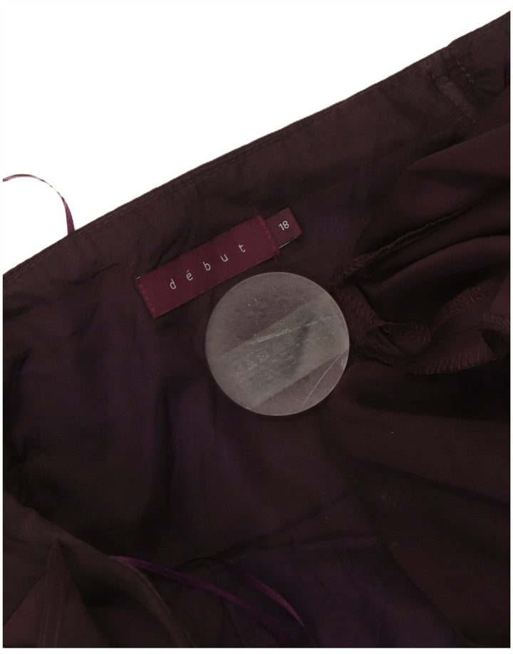 DEBUT Γυναικείο Maxi Στράπλες Φόρεμα UK 18 XL Purple Polyester