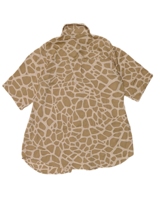 Zara Γυναικείο κοντομάνικο πουκάμισο UK 14 Medium Beige print Animal