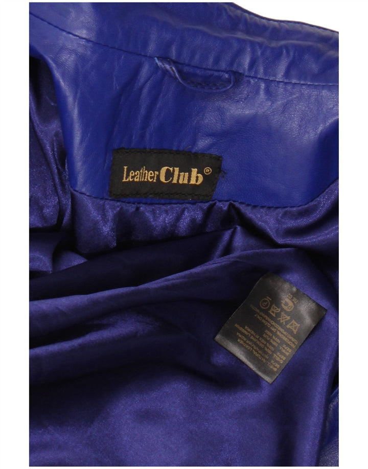 Vintage Γυναικείο Δερμάτινο Μπουφάν UK 14 Medium Blue Leather