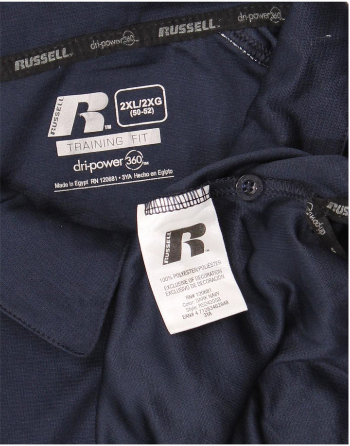 RUSSELL ATHLETIC Ανδρικό μπλουζάκι πόλο UK 50/52 2XL Navy Blue Polyester