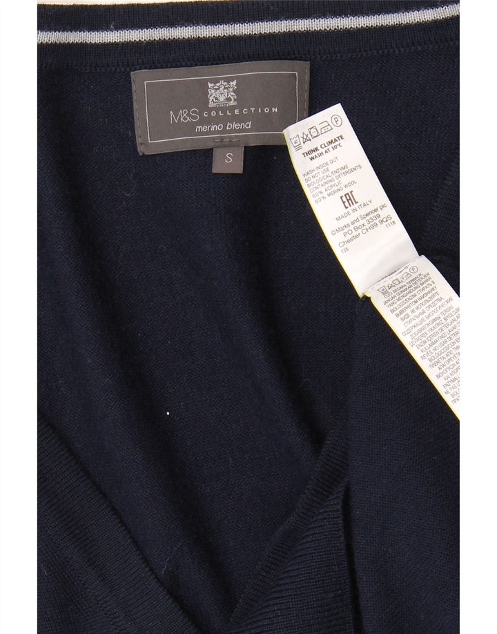 Ανδρικό πουλόβερ ζακέτα Marks & Spencer Small Navy Blue Ακρυλικό