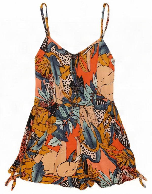 Element Γυναικείο Αμάνικο Playsuit UK 10 Small Multicolored Floral Rayon