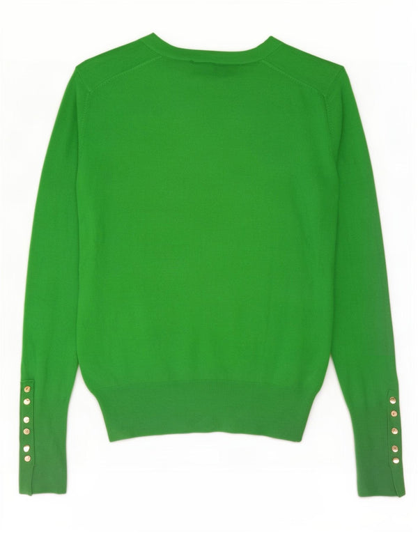 Zara Γυναικείο πουλόβερ με λαιμόκοψη Crop Crop UK 12 μεσαία πράσινη βισκόζη