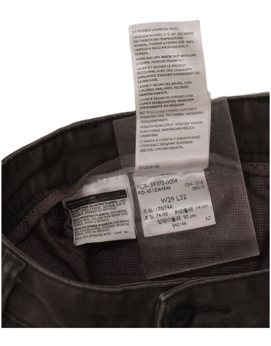 DOCKERS Mens Slim Chino Trousers W29 L32 Grey Cotton