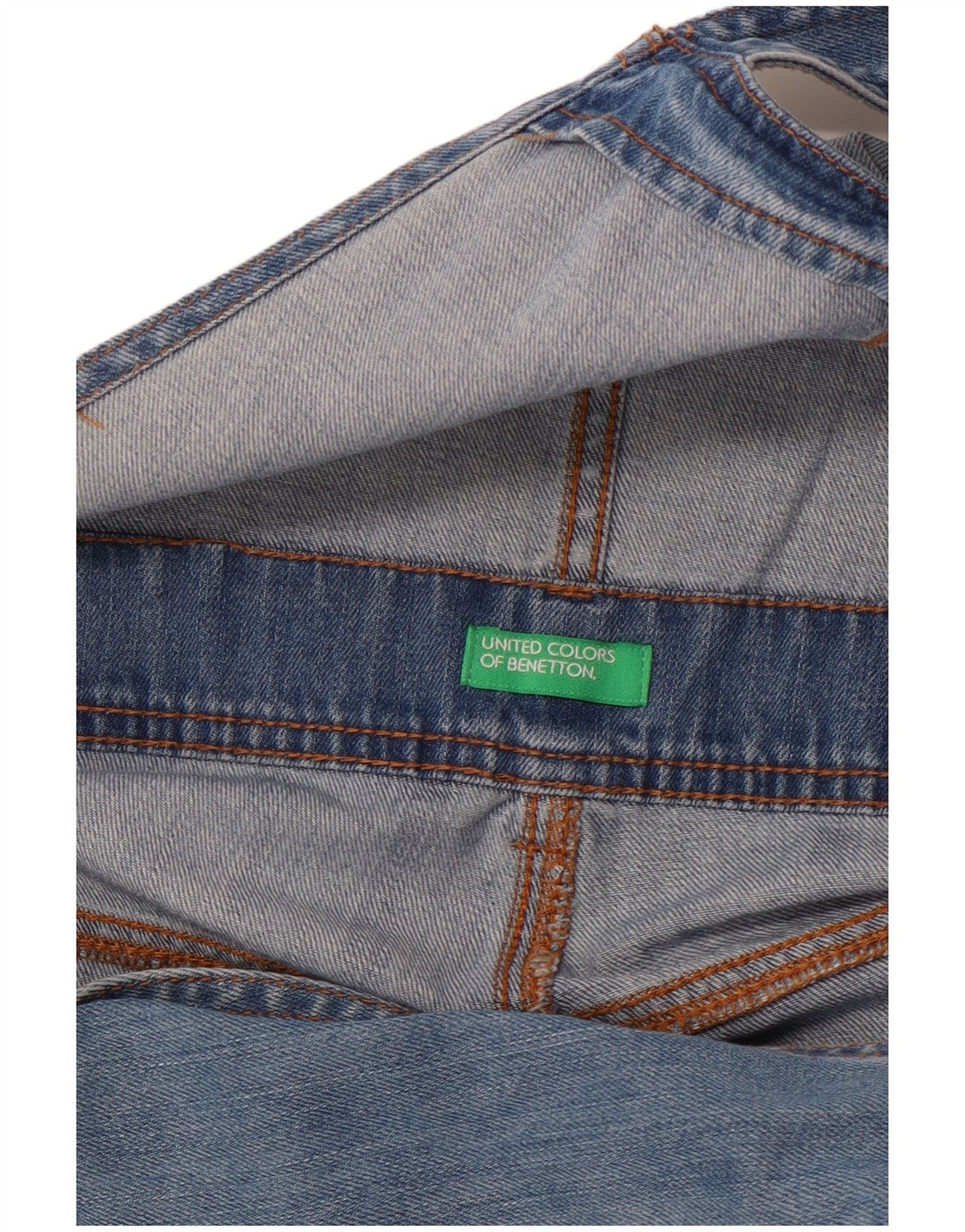 BENETTON Γυναικεία Distressed Dungarees Wide Leg Jeans W36 XL Blue