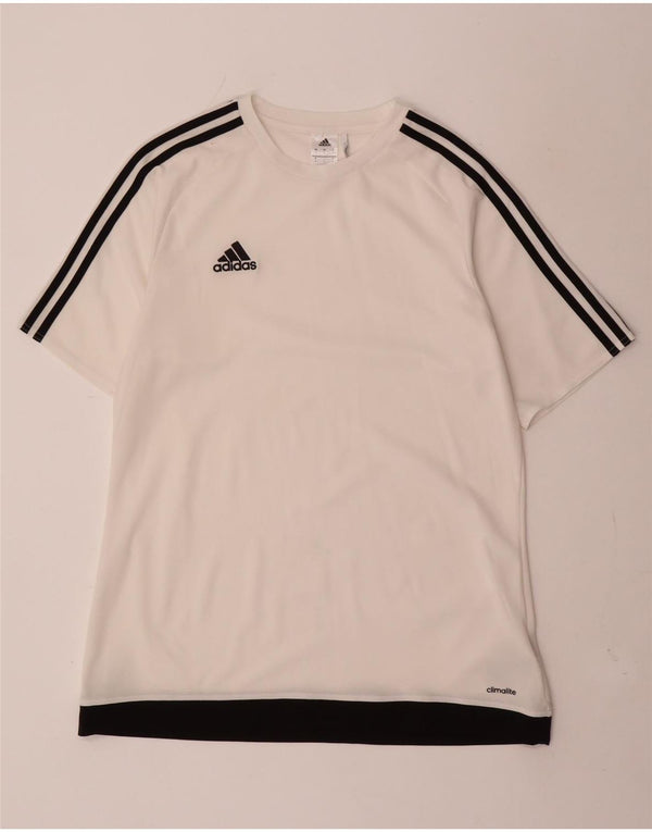 Adidas Ανδρικό T-Shirt Climalite Top Large White Colourblock Πολυεστέρας