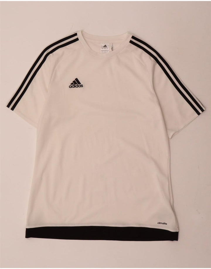 Adidas Ανδρικό T-Shirt Climalite Top Large White Colourblock Πολυεστέρας