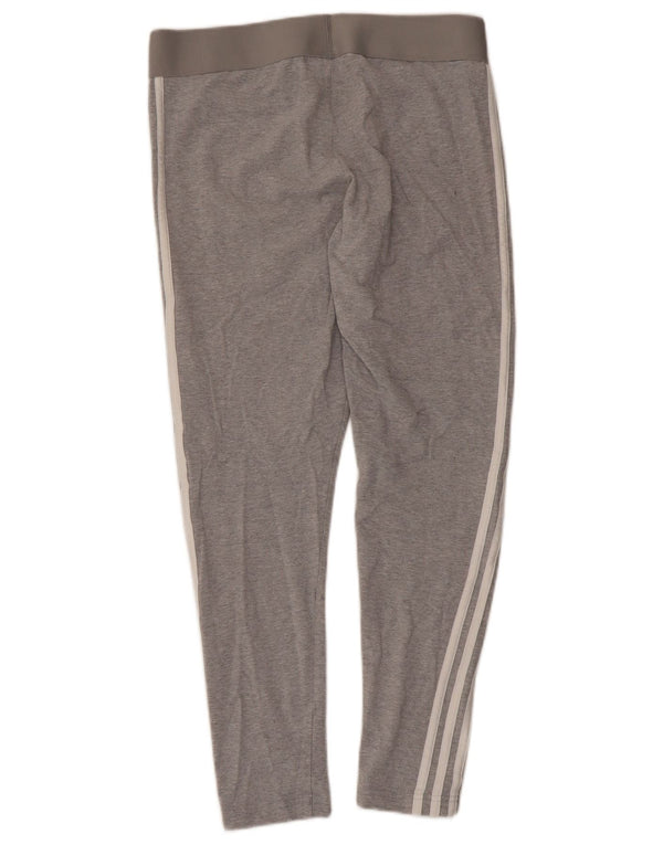 Adidas Womens Crop Leggings UK 16/18 Large Grey Cotton