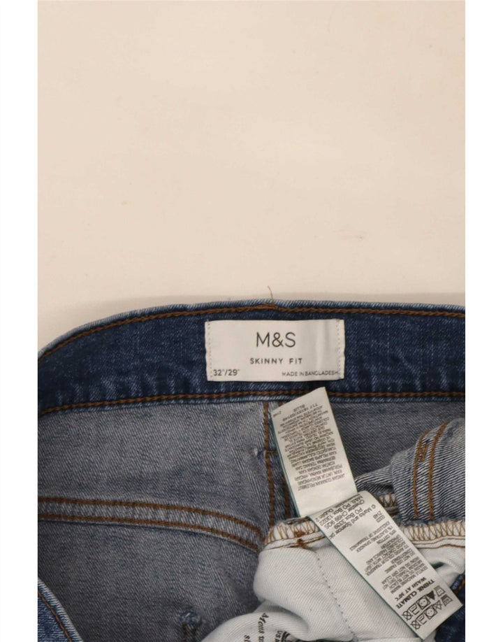 Marks & Spencer Ανδρικό Skinny Jeans W32 L29 Μπλε βαμβακερό