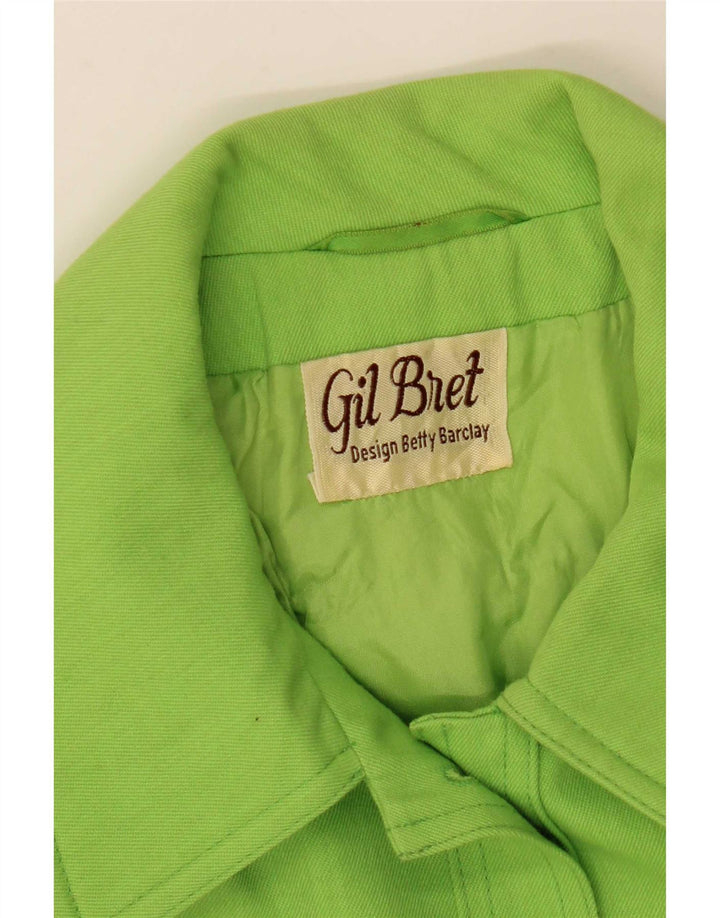 Gil Bret Γυναικείο Crop Bomber Jacket UK 14 Large Green Polyester