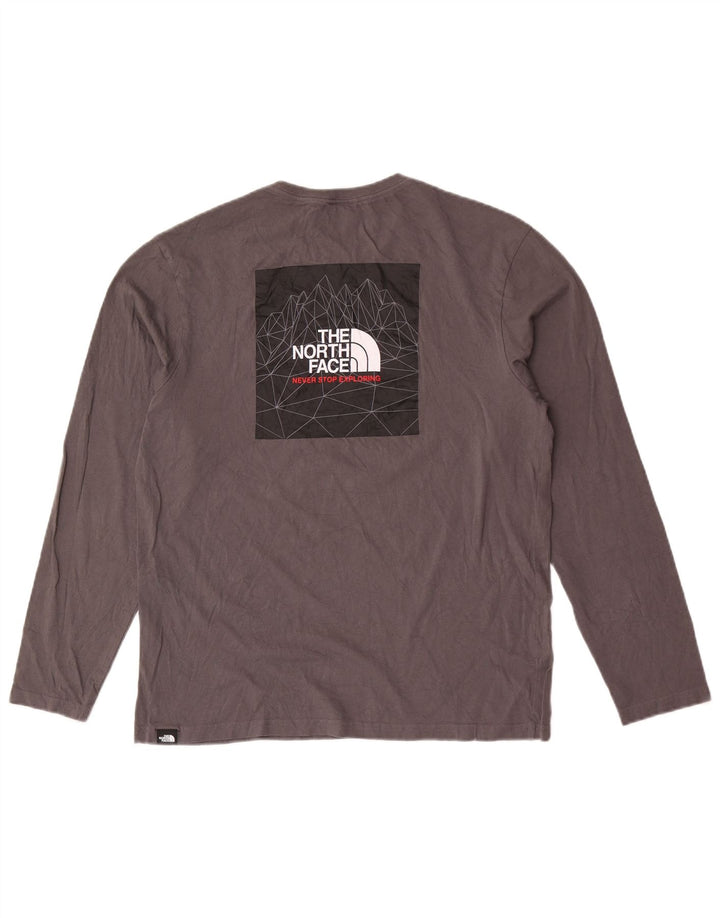 Ανδρικό γραφικό τοπ μακρυμάνικο North Face, μεσαίο γκρι