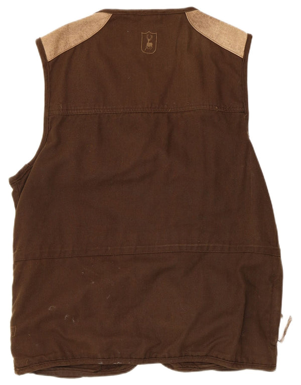Deerhunter Mens Gilet UK 40 Large Brown Colourblock Βαμβακερό