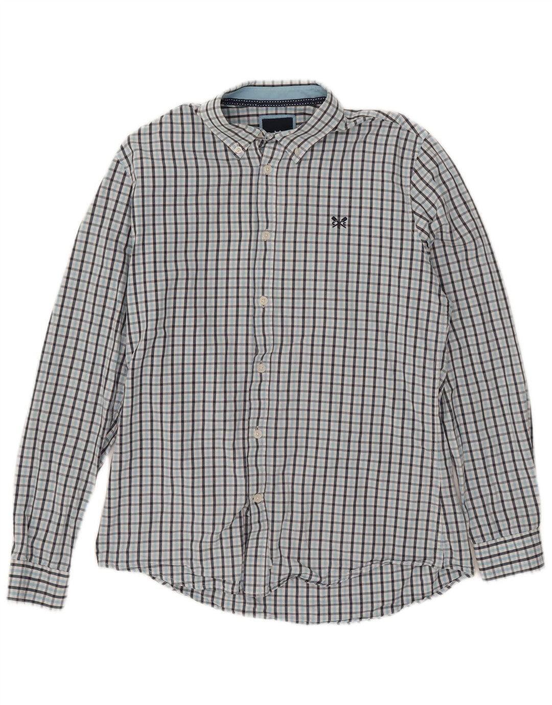 Ανδρικό πουκάμισο Crew Clothing Slim Fit, μεσαίο μπλε βαμβακερό
