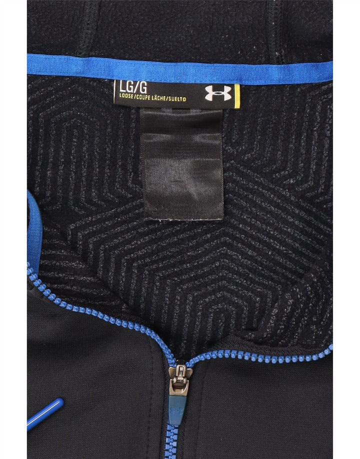 Ανδρικό πουλόβερ με κουκούλα με φερμουάρ UNDER Armour, μεγάλο μαύρο