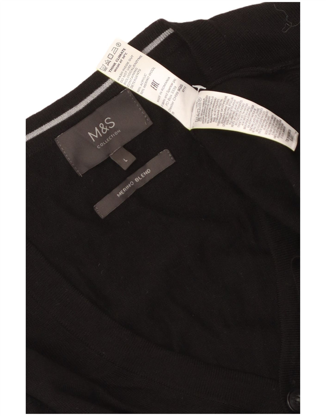 Marks & Spencer Ανδρική ζακέτα πουλόβερ μεγάλο μαύρο ακρυλικό