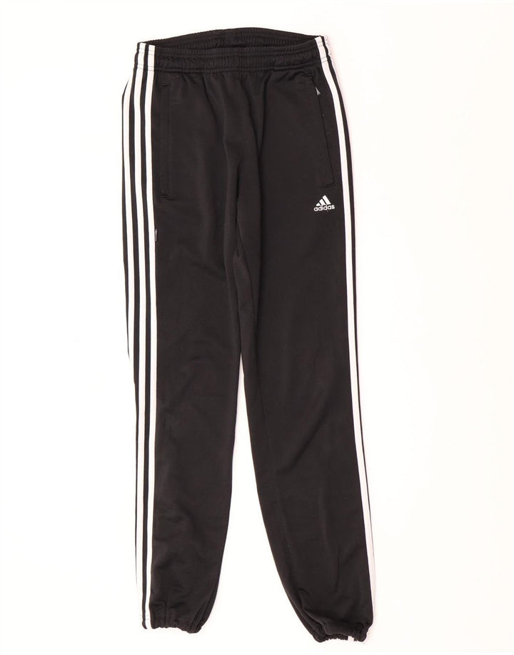 Adidas Boys Tracksuit Trousers Joggers 15-16 Years Black Polyester
