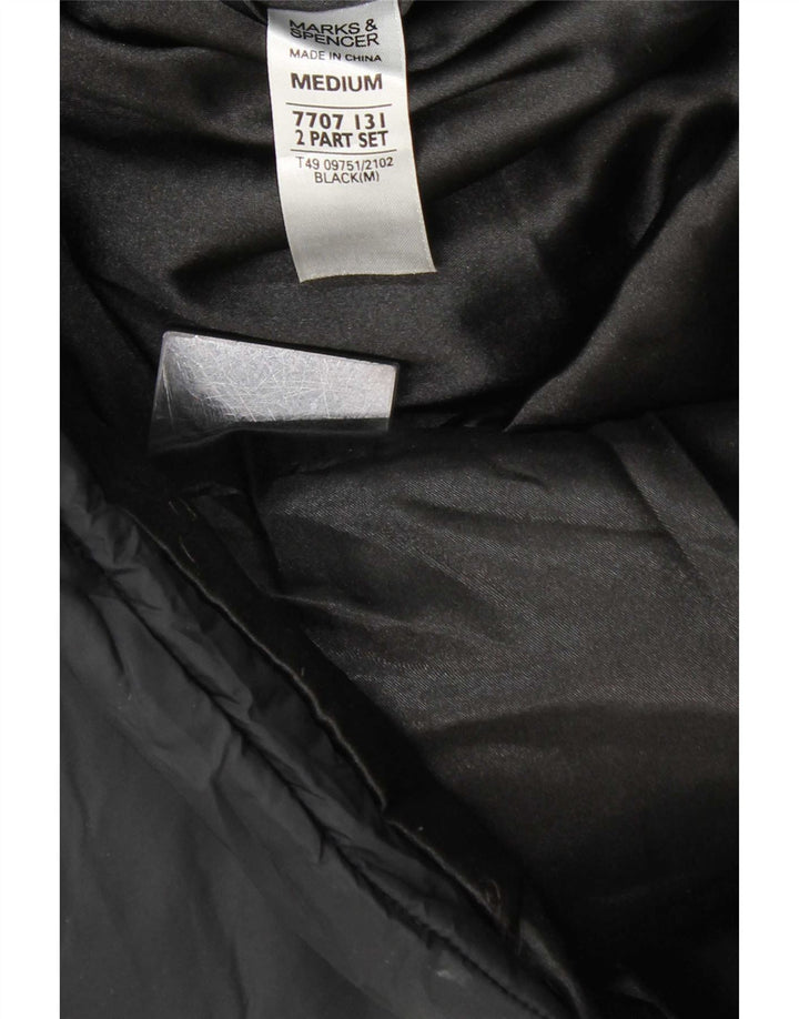 Marks & Spencer Γυναικείο μπουφάν με κουκούλα UK 14 μεσαίο μαύρο πολυαμίδιο