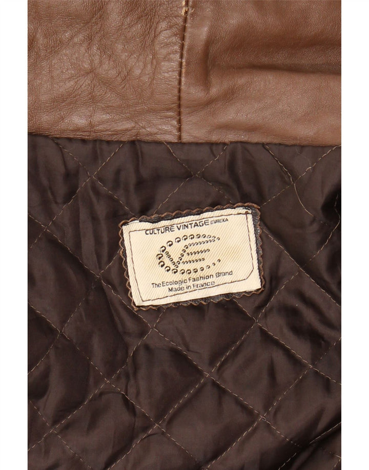 VINTAGE Ανδρικό δερμάτινο μπουφάν UK 40 Large Brown Δερμάτινο