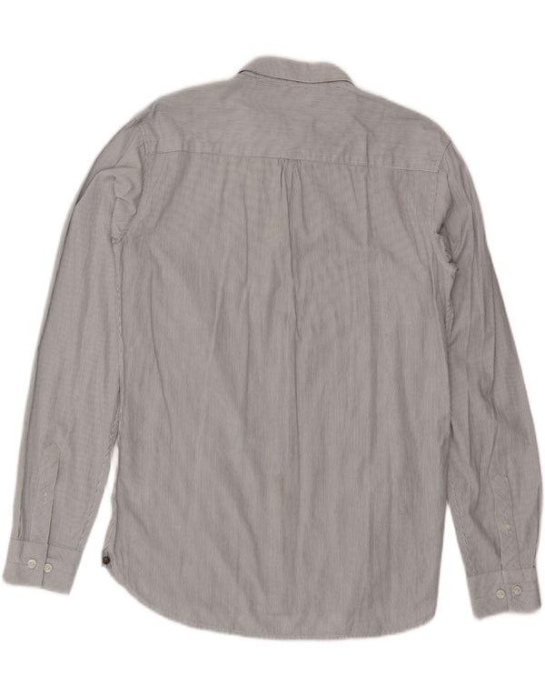 WRANGLER Mens Shirt Large Grey Pinstripe Cotton