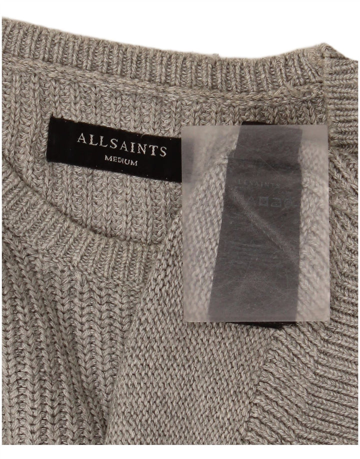 Ανδρικό πουλόβερ All Saints Crew Neck Jumper Μεσαίο γκρι βαμβακερό