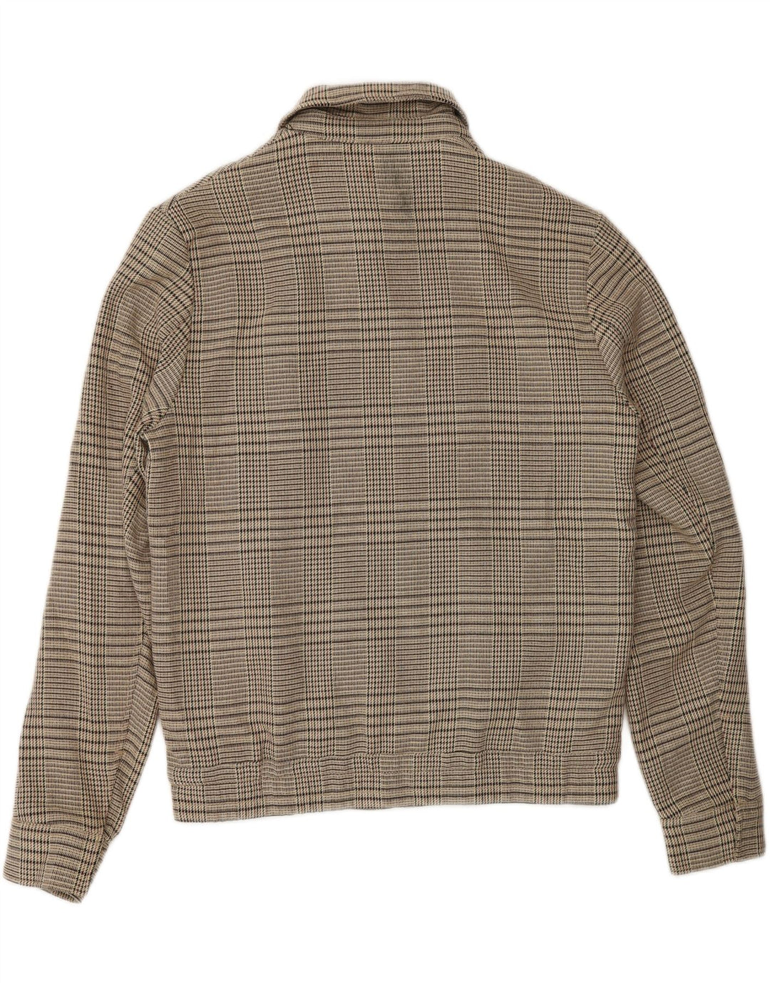 Zara Γυναικείο μπουφάν μπουφάν με φερμουάρ UK 14 Medium Beige Check Polyester