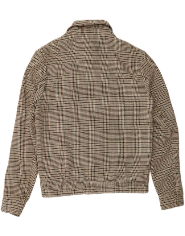 Zara Γυναικείο μπουφάν μπουφάν με φερμουάρ UK 14 Medium Beige Check Polyester