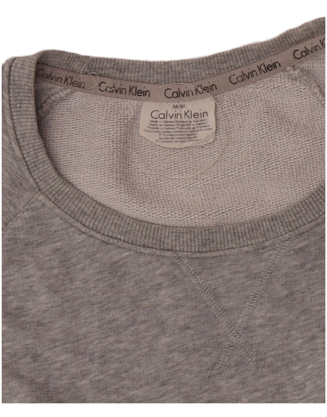 Ανδρικό γραφικό φούτερ Calvin Klein, μεσαίο βαμβακερό γκρι