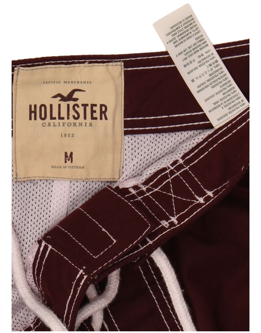 Ανδρικό σορτς κολύμβησης HOLLISTER από μεσαίο μπορντό πολυεστέρα
