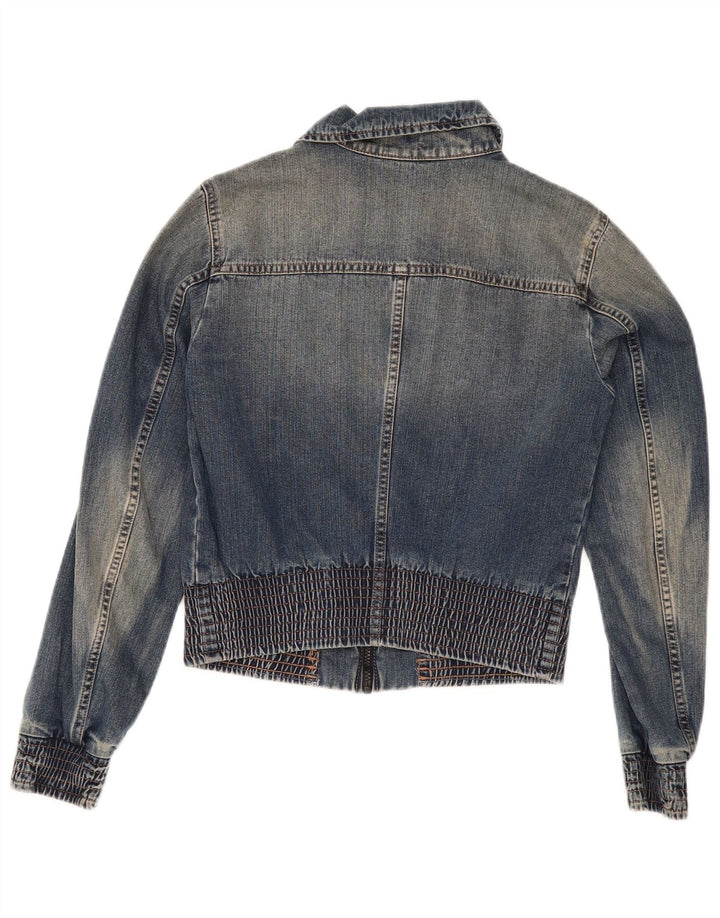 Sisley Γυναικείο Τζιν Μπουφάν UK 10 Small Blue Cotton