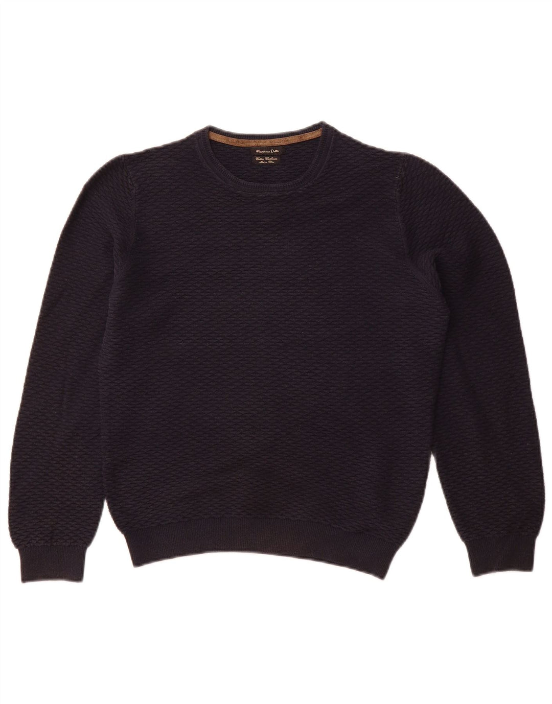 MASSIMO DUTTI Γυναικείο πουλόβερ με λαιμόκαυστο UK 10 Small Navy Blue Cotton