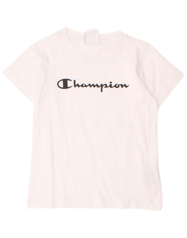 Champion Boys Graphic T-Shirt Top 7-8 ετών Μικρό λευκό βαμβακερό