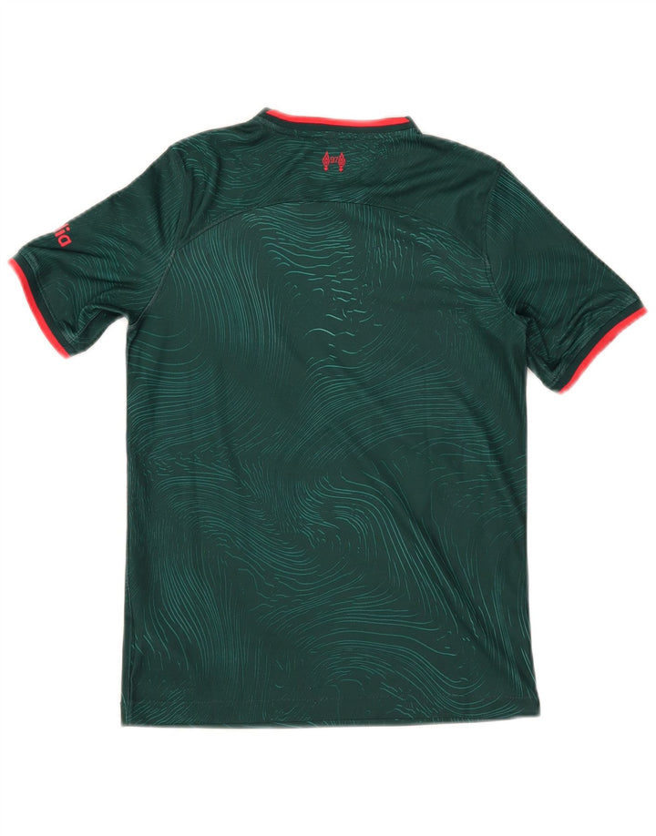 Γραφικό μπλουζάκι για αγόρια NIKE Top 11-12 ετών πράσινο πολυεστέρα