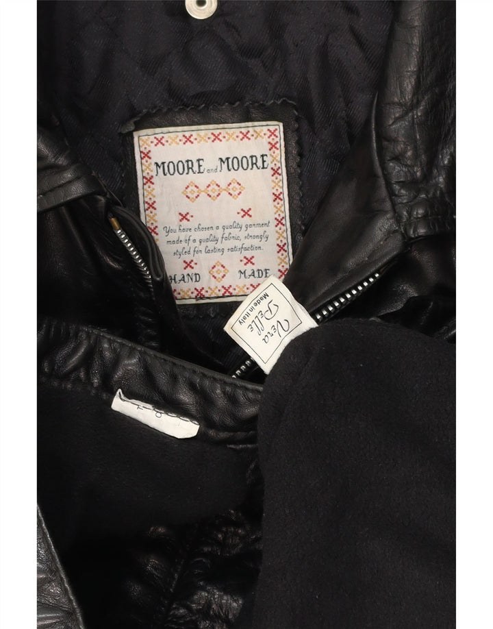 MORE & MORE Ανδρικό Δερμάτινο Παλτό UK 40 Large Black Leather