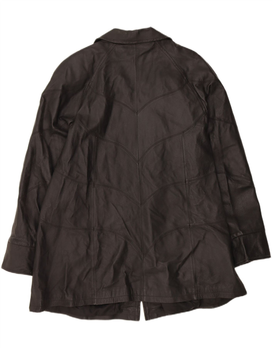 CHALICE Womens Oversized Leather Coat UK 18 XL Black Patchwork Leather Vintage Chalice and Second-Hand Chalice from Messina Hembry 