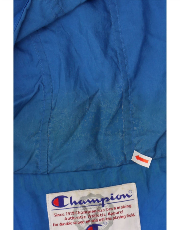 CHAMPION Mens Hooded Rain Jacket UK 40 Large Blue Nylon Vintage Champion and Second-Hand Champion from Messina Hembry 