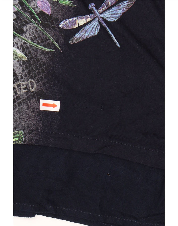 Γυναικείο Desigual Graphic Tunic Top UK 14 Medium Navy Blue Floral